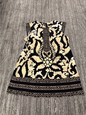Alfani Black and Gold Patterned Mini Dress